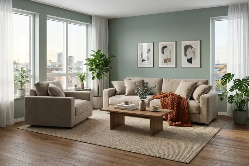 Valencia Soffgrupp Extra Djup 3-sits Soffa + Fåtölj i Chenille - Brun - Products - Möbler - Soffa - Soffgrupp