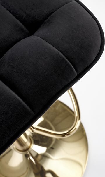 Barstol svart sammet med guldfot - Sitthöjd 62-84 cm - Svart/guld - Products - Möbler - Fåtölj & stolar - Barstol & barpall