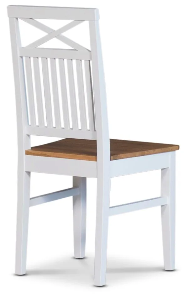 Dalarös matstol med eksits och kryss i rygg - Vit / Oljad ek - Vit/Oljad ek - Products - Möbler - Fåtölj & stolar - Matstol & köksstol