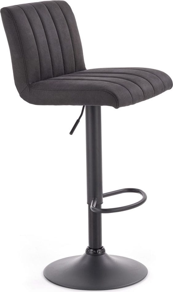 Elfrieda barstol i mörkgrå PU - Mörkgrå/svart - Products - Möbler - Fåtölj & stolar - Barstol & barpall