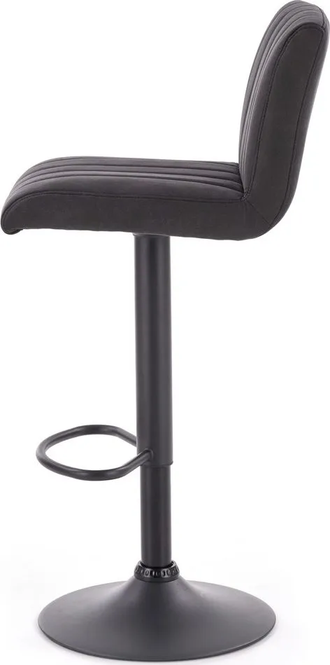Elfrieda barstol i mörkgrå PU, Mörkgrå/svart