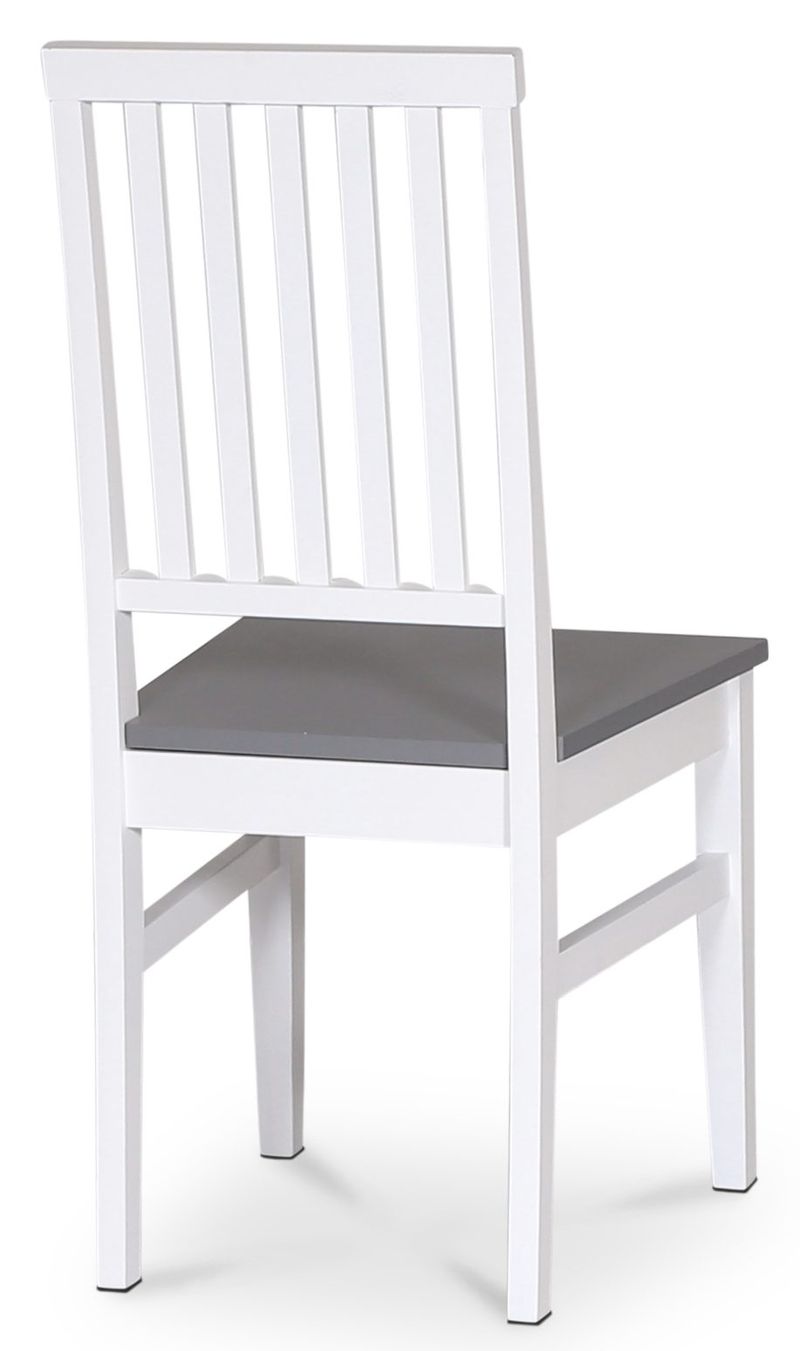 Fårö vit matstol med grå sits - Vit/Grå - Products - Möbler - Fåtölj & stolar - Matstol & köksstol