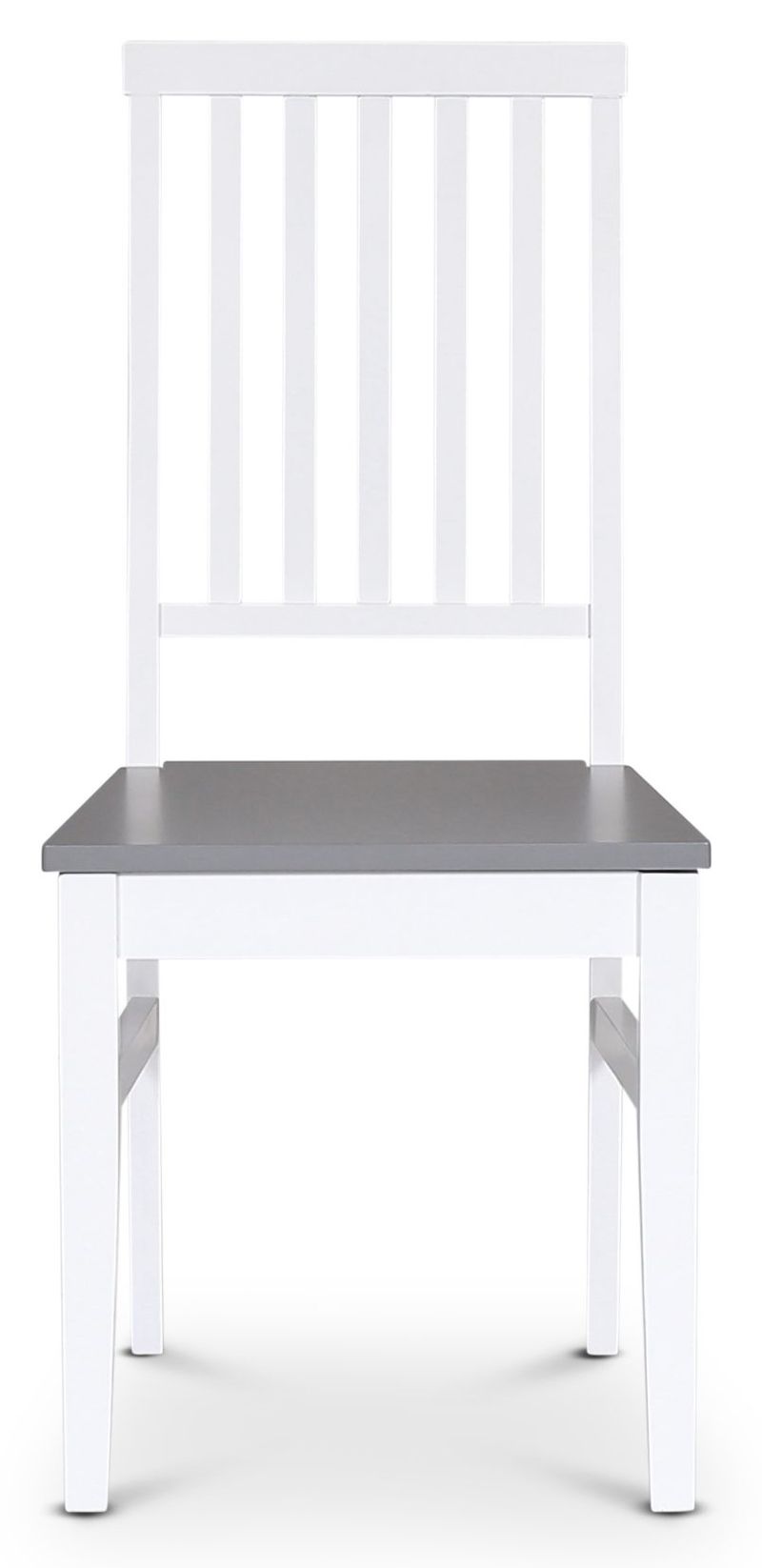 Fårö vit matstol med grå sits, Vit/Grå