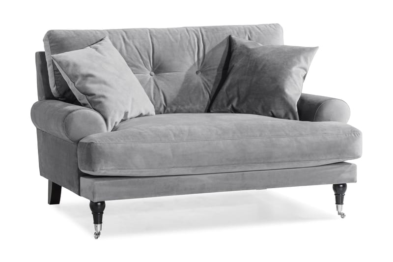 Andrew Loveseat Sammet, Silvergrå/Krom