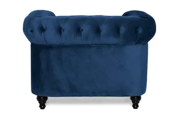 Chesterfield Lyx Stor skön djup sammetsfåtölj - Fåtölj till vardagsrum - Blå Sammet - Products - Möbler - Fåtölj & stolar - Fåtölj - Chesterfield fåtölj