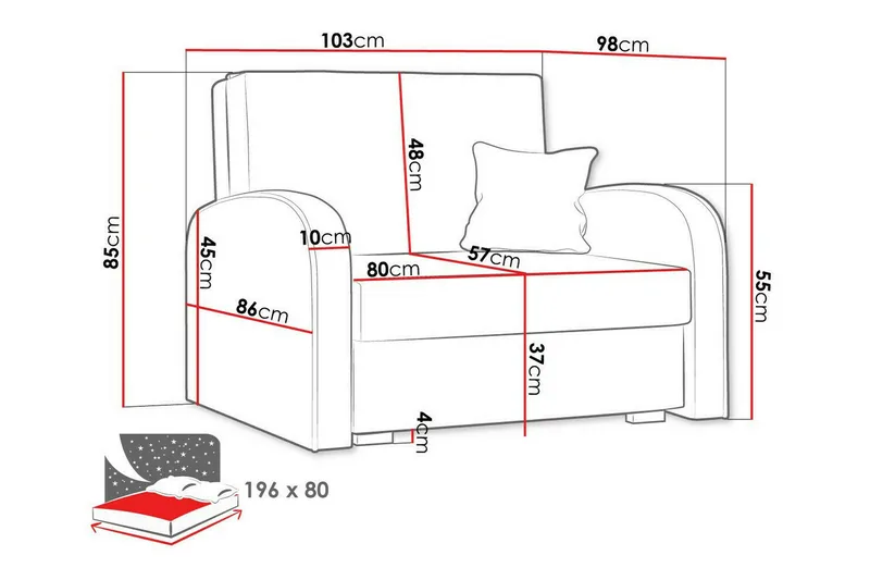 Denegal Bäddfåtölj Light pink - Products - Möbler - Fåtölj & stolar - Fåtölj - Bäddfåtölj