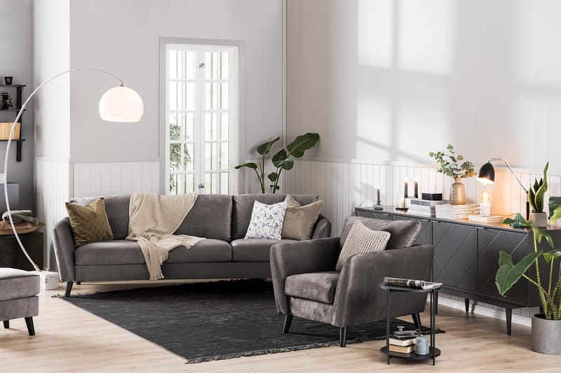 Trend Fåtölj - Mörkgrå Sammet - Products - Möbler - Fåtölj & stolar - Fåtölj