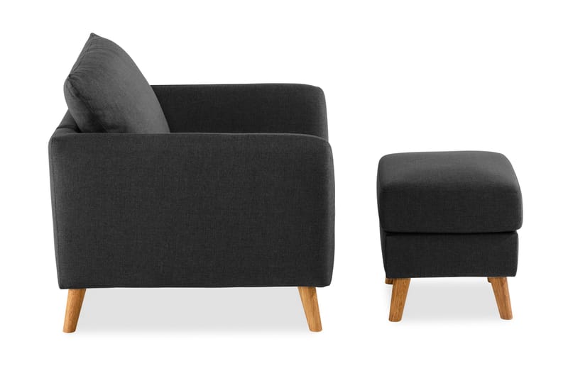 Trend Soffgrupp Fåtölj med Fotpall - Svart - Products - Möbler - Fåtölj & stolar - Fåtölj - Fåtölj med fotpall
