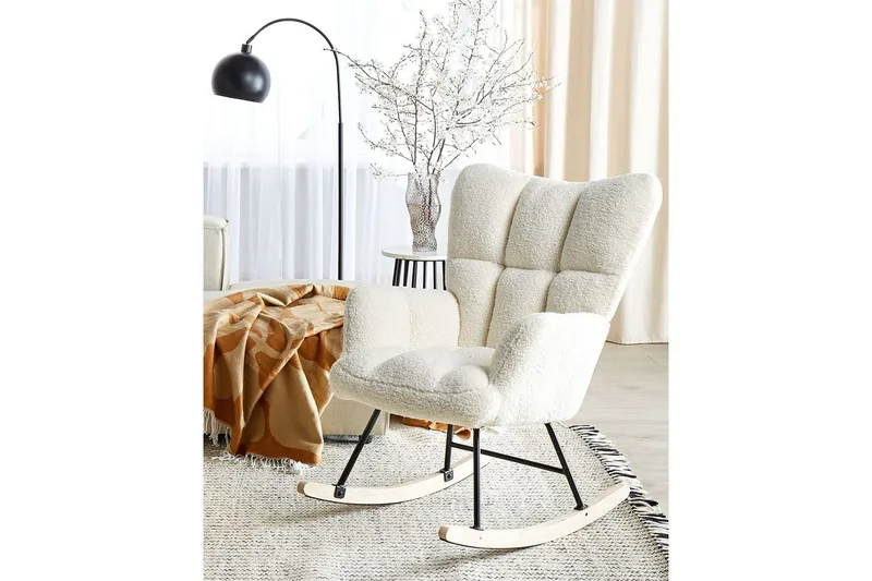 Gungstol Oulu - Vitt, svart, ljust trä - Products - Möbler - Fåtölj & stolar - Fåtölj