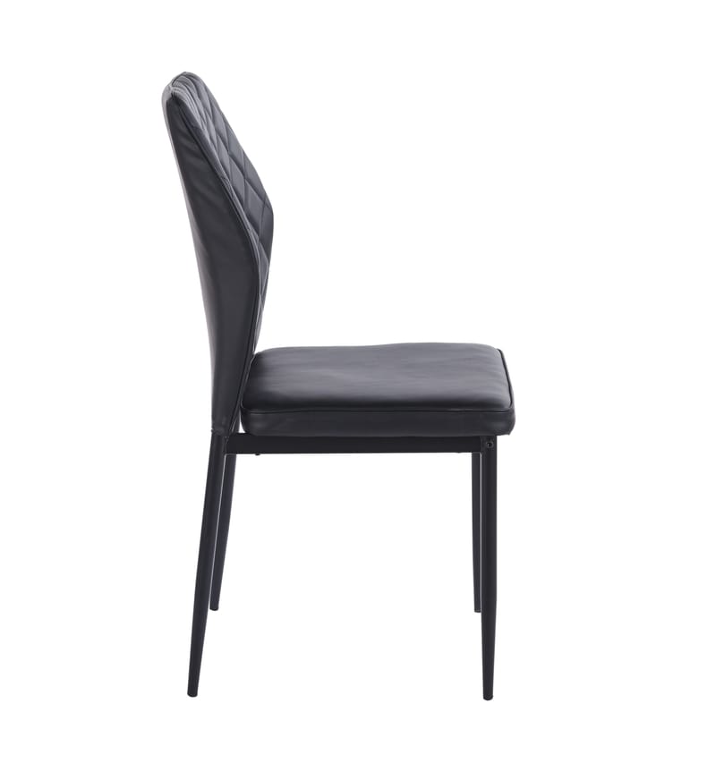 Inez matstol i svart konstläder med svarta ben - Svart - Products - Möbler - Fåtölj & stolar - Matstol & köksstol