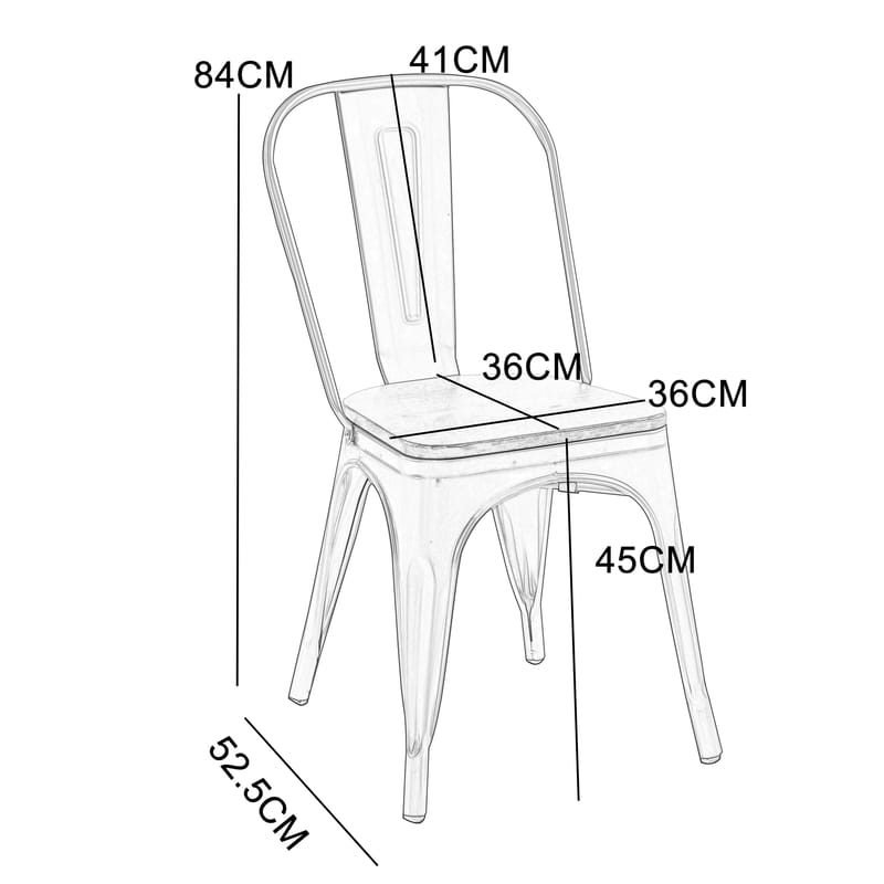 Iris matstol i svart metall med träsits - Svart - Products - Möbler - Fåtölj & stolar - Matstol & köksstol