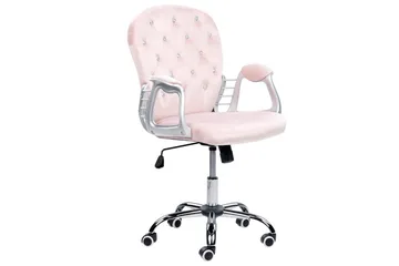Kontorsstol med kristaller Princess Pastellrosa/Silver/Svart - Pastellrosa/Silver/Svart - Products - Möbler - Fåtölj & stolar - Kontorsstol & skrivbordsstol