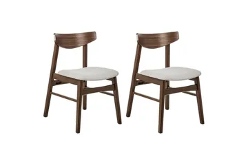 Matsalsstol Smiley set om 2 Mörkt Trä-Grått - Mörkt Trä-Grått - Products - Möbler - Fåtölj & stolar - Matstol & k öksstol