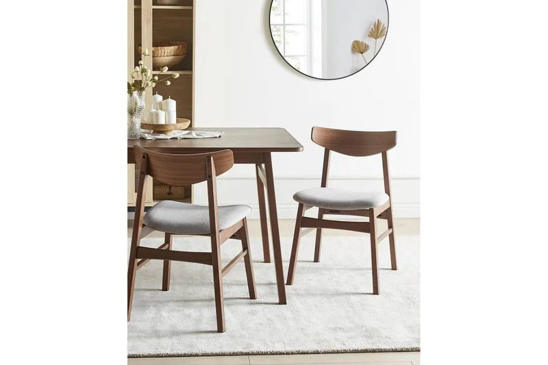 Matsalsstol Smiley set om 2 Mörkt Trä-Grått - Mörkt Trä-Grått - Products - Möbler - Fåtölj & stolar - Matstol & köksstol