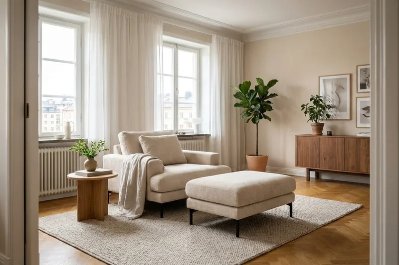 Menard Premium Fåtölj i Chenille - Beige - Products - Möbler - Fåtölj & stolar - Fåtölj