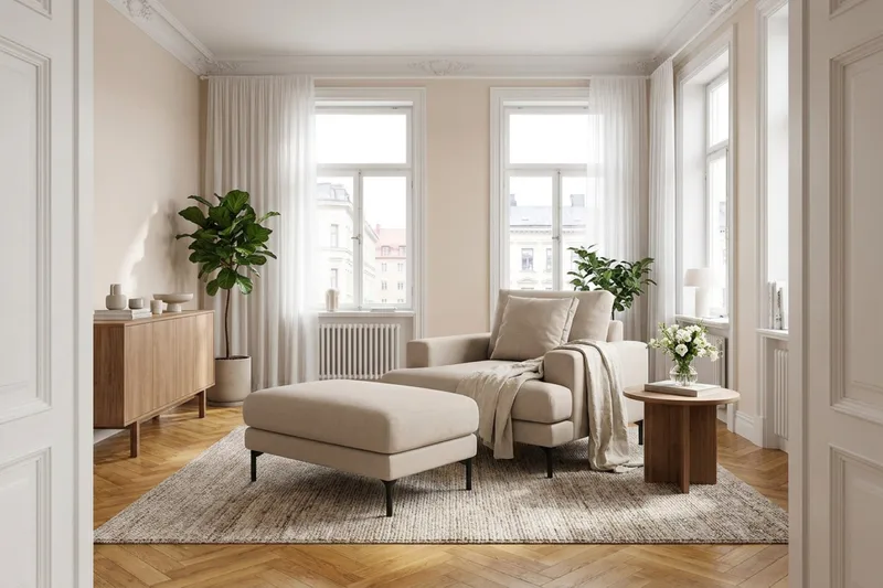 Menard Premium Fåtölj i Tyg - Beige - Products - Möbler - Fåtölj & stolar - Fåtölj