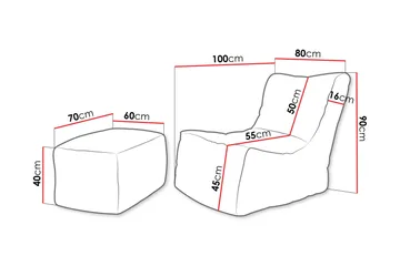 Afridi Sittpuff Utomhus 100 cm - Beige - Products - Möbler - Fåtölj & stolar - Pall & puff - Sittpuff