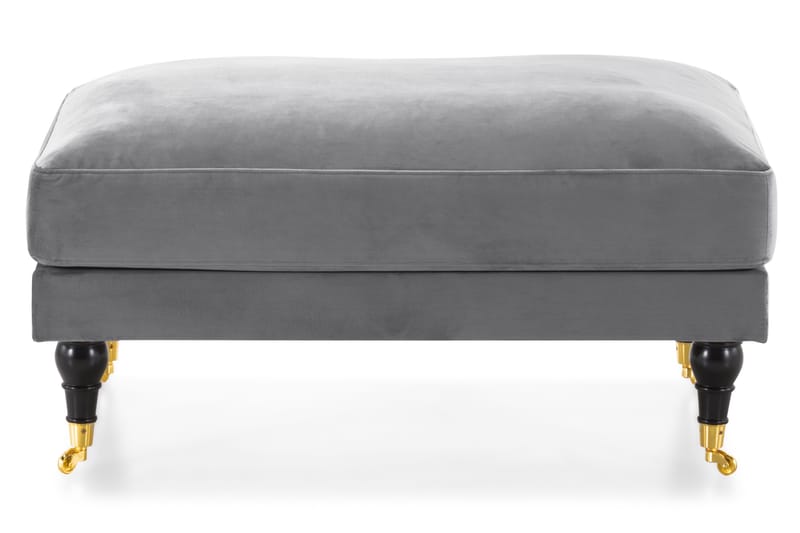 Andrew Fotpall Sammet - Silvergrå/Mässing - Products - Möbler - Fåtölj & stolar - Pall & puff - Fotpallar