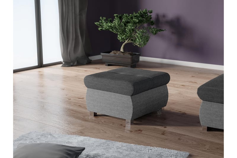 Cerys Fotpall 60 cm - Ljusgrå/Mörkgrå - Products - Möbler - Fåtölj & stolar - Pall & puff - Fotpallar