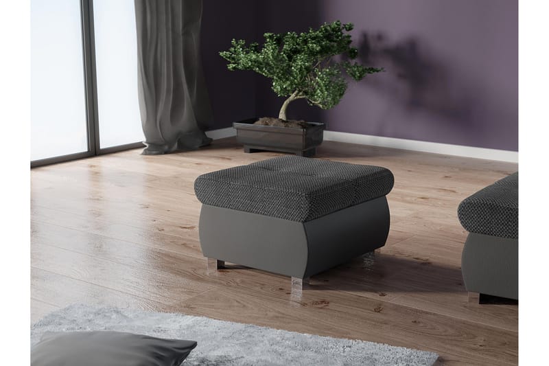 Cerys Fotpall 60 cm - Ljusgrå/Mörkgrå - Products - Möbler - Fåtölj & stolar - Pall & puff - Fotpallar