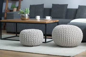 Conrad Sittpuff 40 cm - Grå - Products - Möbler - Fåtölj & stolar - Pall & puff - Sittpuff