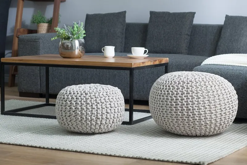 Conrad Sittpuff 40 cm - Grå - Products - Möbler - Fåtölj & stolar - Pall & puff - Sittpuff