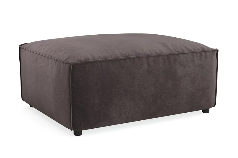 Cubo 1-sits  Rektangulär Fotpallsmodul i Sammet 80 cm bred, Mörkgrå