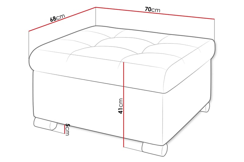 Dynir Fotpall 70 cm - Rosa - Products - Möbler - Fåtölj & stolar - Pall & puff - Fotpallar