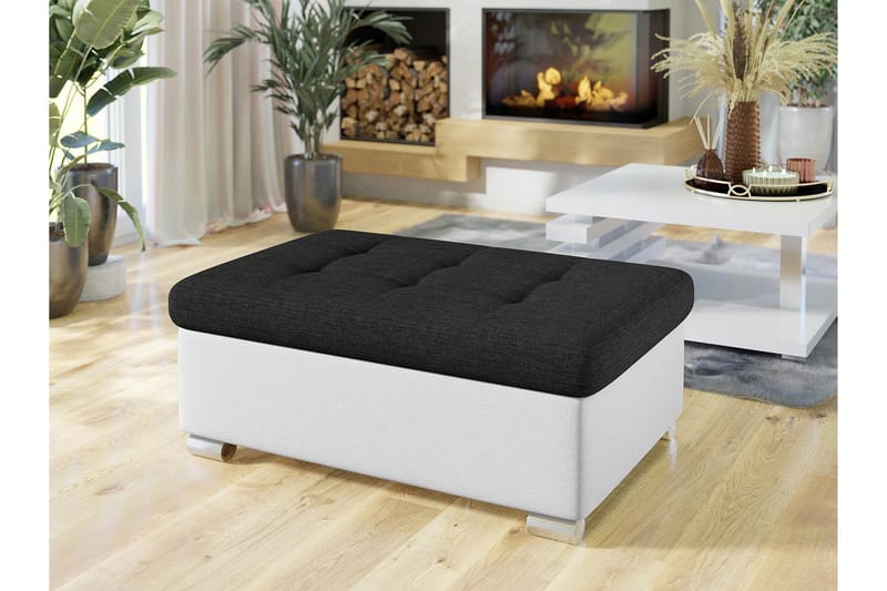 Dynir Fotpall 70 cm - Vit/Svart - Products - Möbler - Fåtölj & stolar - Pall & puff - Fotpallar