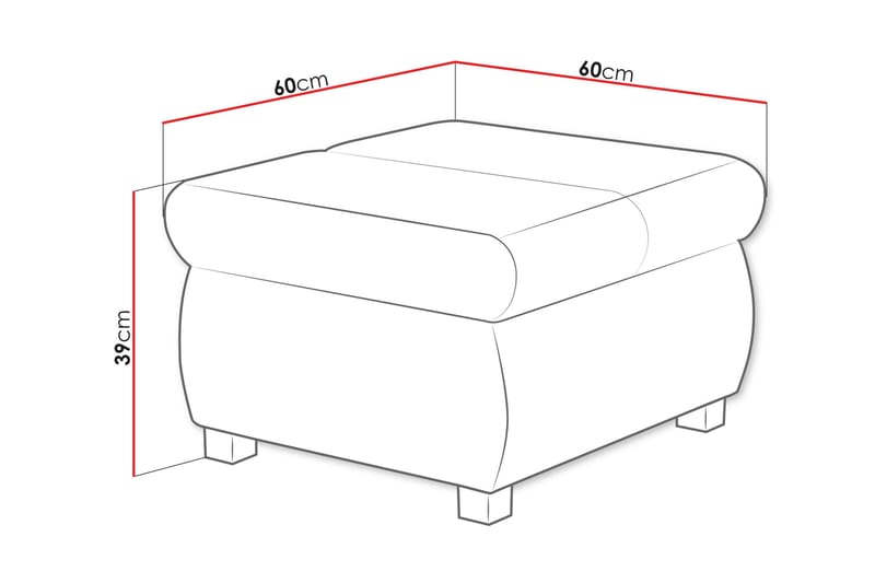 Gamal Fotpall 60 cm - Grå - Products - Möbler - Fåtölj & stolar - Pall & puff - Fotpallar