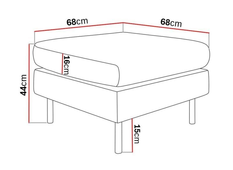 Menard Compact Fotpall 68 cm - Mörkgrå - Products - Möbler - Fåtölj & stolar - Pall & puff - Fotpallar