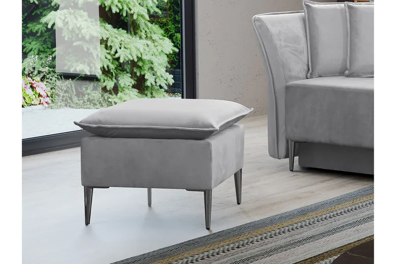 Staffin Fotpall 50 cm Light grey/Dark grey - Products - Möbler - Fåtölj & stolar - Pall & puff - Fotpallar