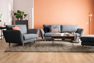 Trend Lyx Fotpall - Mörkgrå/Svart - Products - Möbler - Fåtölj & stolar - Pall & puff - Fotpallar