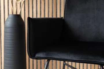 Petra Karmstol - Sammet/Svart - Products - Möbler - Fåtölj & stolar - Matstol & köksstol