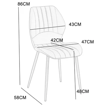 Santos matstol - Beige velvet - Beige - Products - Möbler - Fåtölj & stolar - Matstol & köksstol