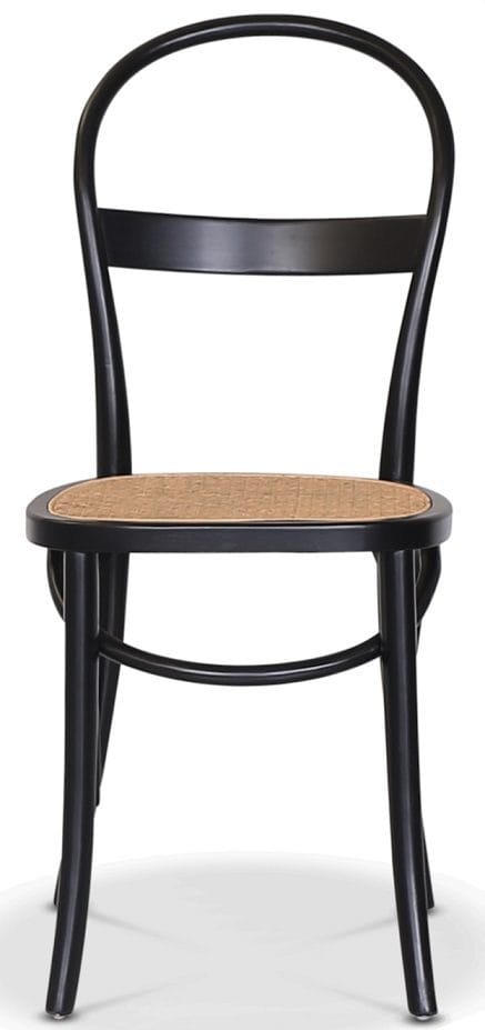 Stol i böjträ med rotting sits, Svart/natur