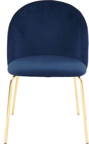 Stol i blå velvet med guldiga ben - Blå - Products - Möbler - Fåtölj & stolar - Matstol & köksstol