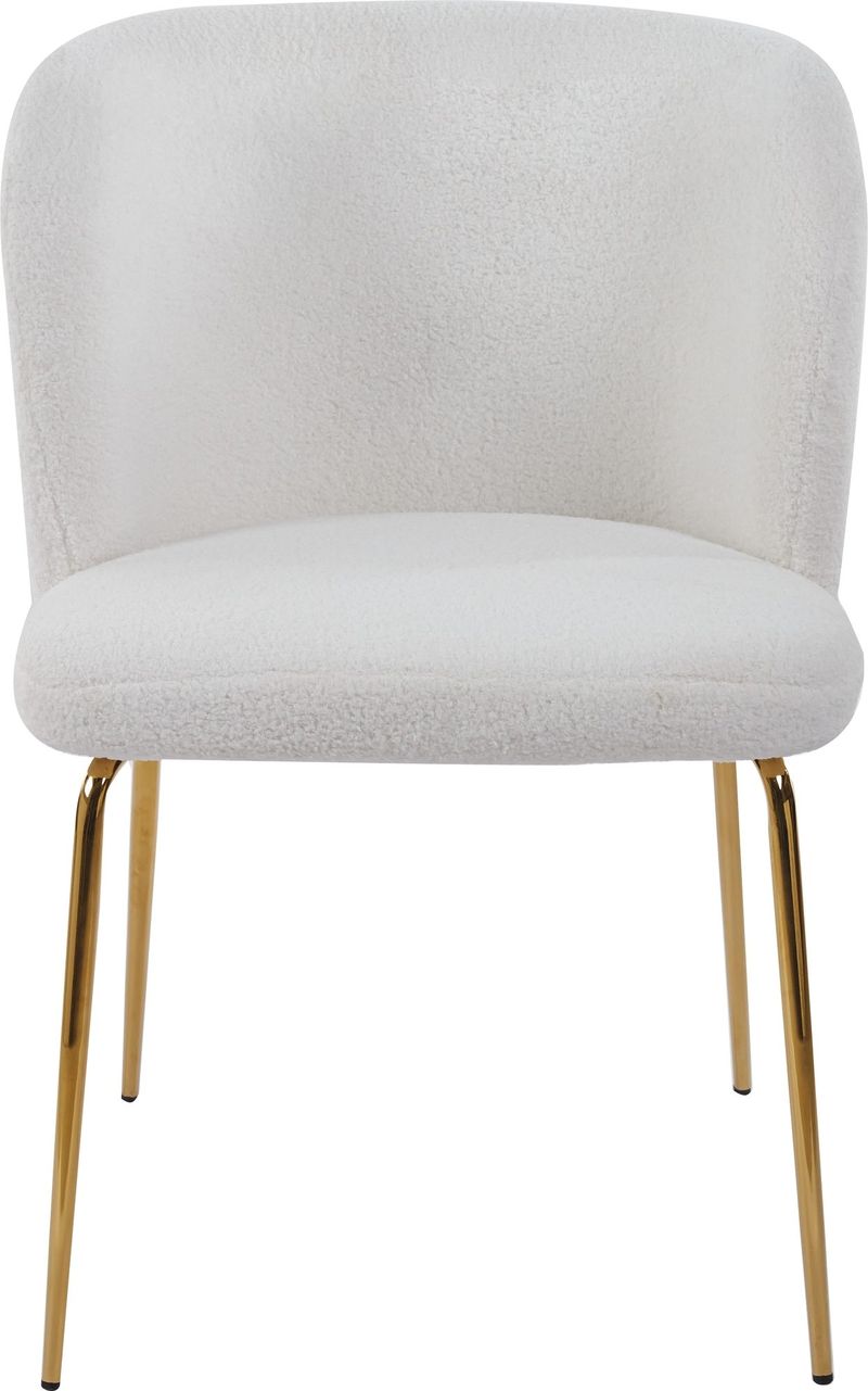 Stol i bouclè med ben i mässing, Cream/mässing