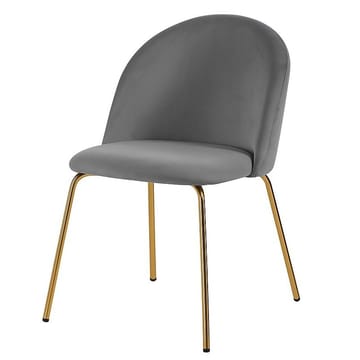 Stol i grå sammet med mässingsfärgade ben - Grå sammet / Mässings ben - Products - Möbler - Fåtölj & stolar - Matstol & köksstol