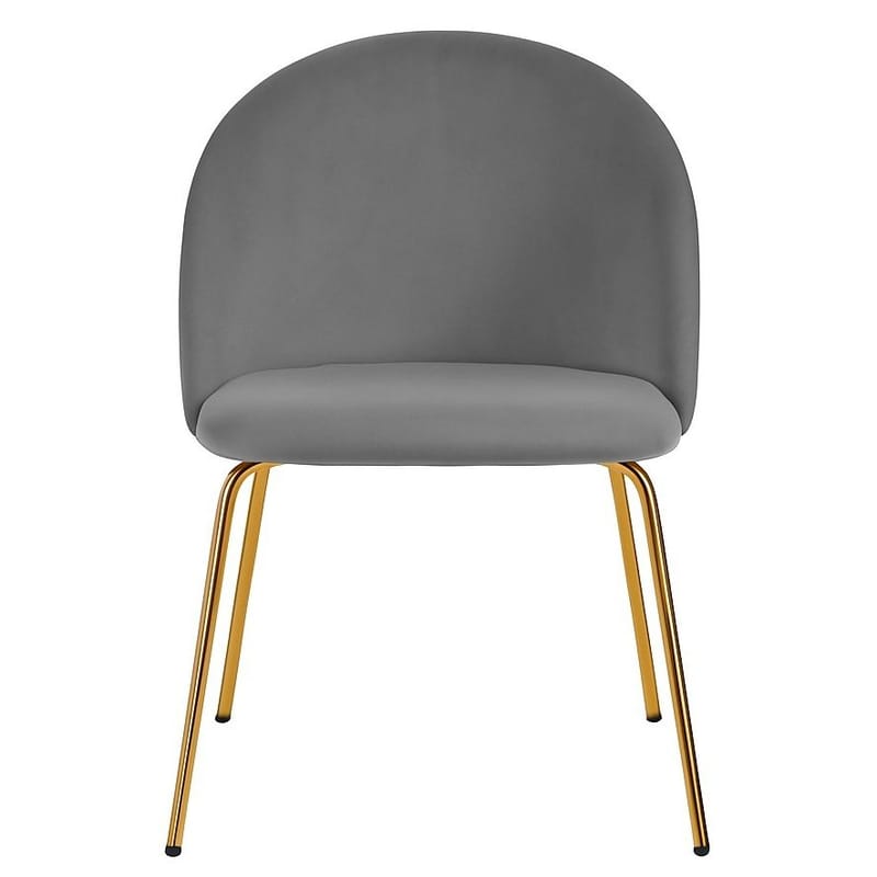 Stol i grå sammet med mässingsfärgade ben - Grå sammet / Mässings ben - Products - Möbler - Fåtölj & stolar - Matstol & köksstol