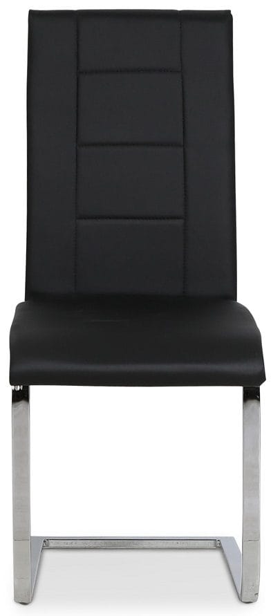 Stol svart pu kromade ben - Denver - Svart/Vit - Products - Möbler - Fåtölj & stolar - Matstol & köksstol