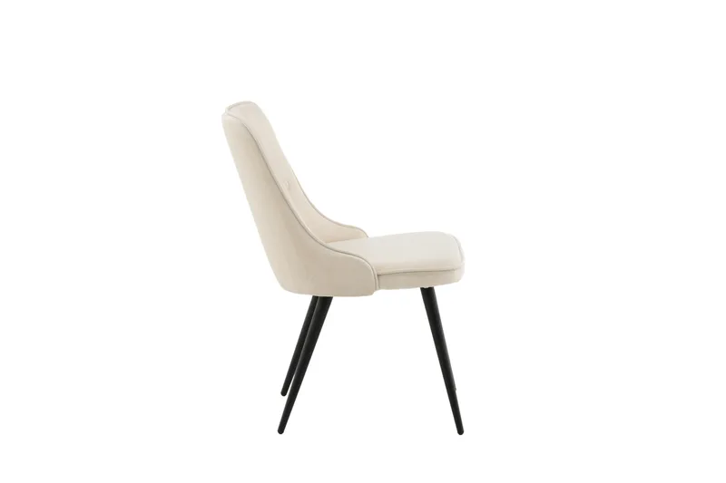 Velvet Deluxe Lyx Sammetstol - Svart/Beige - Products - Möbler - Fåtölj & stolar - Matstol & köksstol