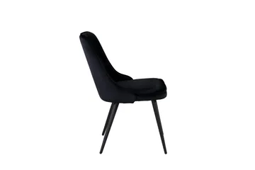 Velvet Deluxe Sammetstol - Svart/Svart - Products - Möbler - Fåtölj & stolar - Matstol & köksstol