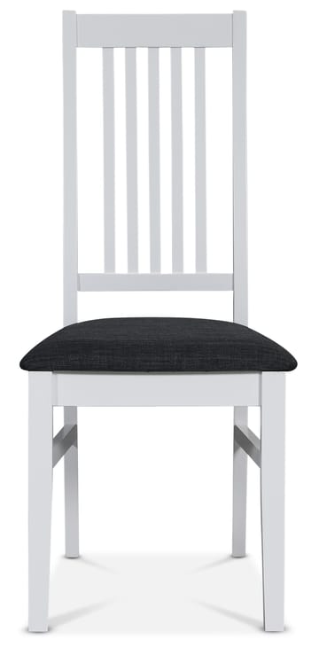 Vit stol med grå sits - Gåsö - Vitlackerad, grått tyg - Products - Möbler - Fåtölj & stolar - Matstol & köksstol