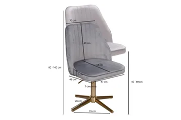 Willowdale Kontorsstol - Grå/Guld - Products - Möbler - Fåtölj & stolar - Kontorsstol & skrivbordsstol