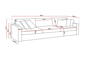 Valencia Extra Djup 5-sits Soffa med avtagbar och tvättbar klädsel - Ljusbrun - Products - Möbler - Soffa