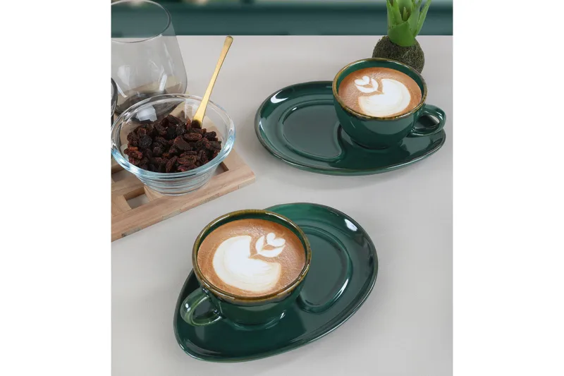 Khalidur Kaffekopp 4-delar, Grön