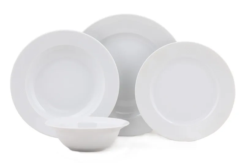 Adine Middagsservis 24 Delar Porslin - Vit - Products - Servering & matlagning - Porslin