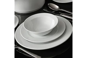 Adine Middagsservis 24 Delar Porslin - Vit - Products - Servering & matlagning - Porslin