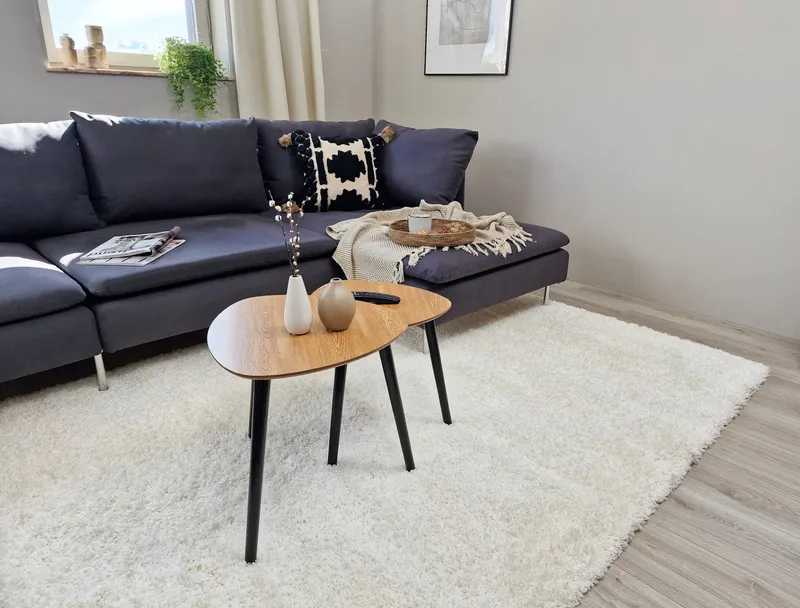 Lounge Ryamatta 133x190 cm Rektangulär - Vit - Products - Textil & mattor - Matta - Modern matta - Ryamatta